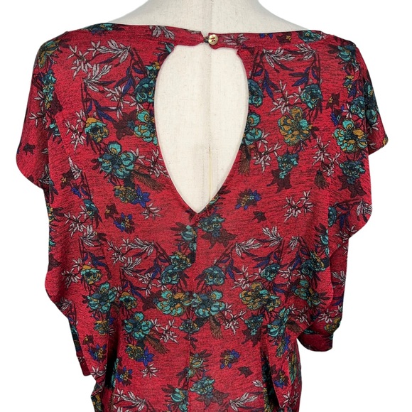 Free People Dock Street Red Floral Top Size Extra Small - Picture 10 of 16